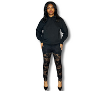 Load image into Gallery viewer, Black Lace Leggings