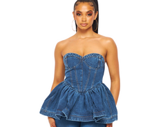 Load image into Gallery viewer, Chic Denim Corset