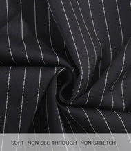 Load image into Gallery viewer, Penny Pinstriped Double Button Pleated Dress (THIS ITEM WILL SHIP IN 2 WEEKS)