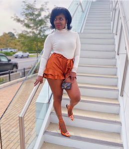TOO TOO CUTE SATIN RUFFLE SHORTS