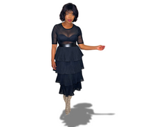 Load image into Gallery viewer, Black Swan Tiered Skirt with Pleats &amp; Ruffles

