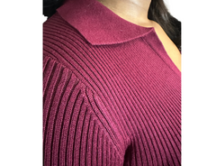 Load image into Gallery viewer, Burgundy Ribbed Midi Dress

