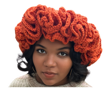 Load image into Gallery viewer, RUFFLE TRIMMED CROCHET HAT

