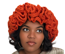 Load image into Gallery viewer, RUFFLE TRIMMED CROCHET HAT
