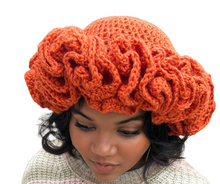 Load image into Gallery viewer, RUFFLE TRIMMED CROCHET HAT
