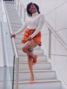 TOO TOO CUTE SATIN RUFFLE SHORTS