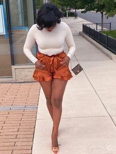 TOO TOO CUTE SATIN RUFFLE SHORTS