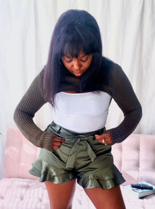 Too Too Cute Satin Ruffle Shorts