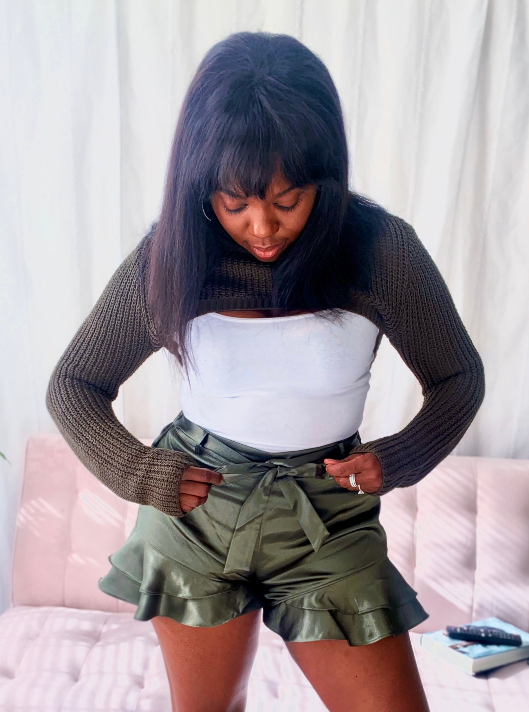 Too Too Cute Satin Ruffle Shorts