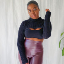 Load image into Gallery viewer, Cropped Long Sleeve Knit Arm Sweater/Bolero
